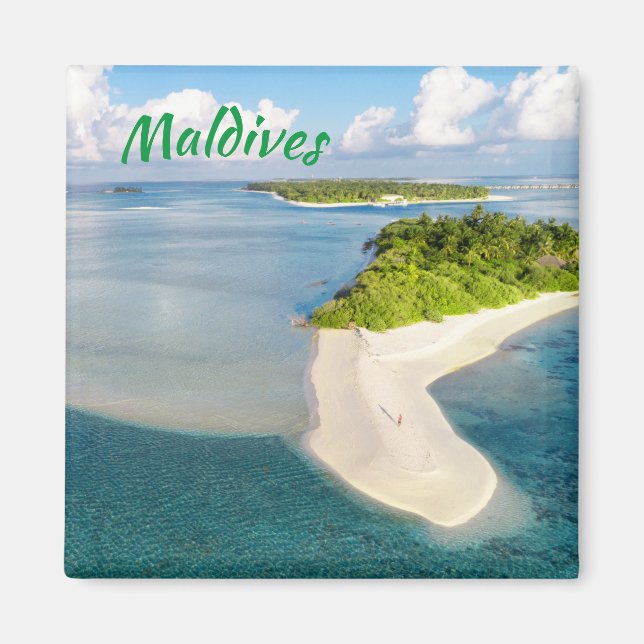 Tropiska Maldives Exotic Island Paradise Magnet (Framsidan)