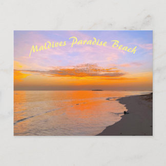 Tropiska Maldives Sandy Beach Evening Sunset Vykort