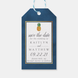 Tropiska Märkre för ananas Bröllop spara datum-gåv Presentetikett