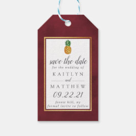 Tropiska Märkre för ananas Bröllop spara datum-gåv Presentetikett