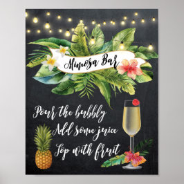 tropiska Mimosa Pub-signeringssträng ljus chalkboa Poster