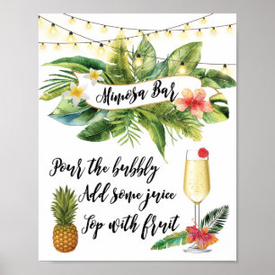 tropiska Mimosa Pub-teckensträng ljus Poster