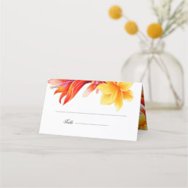 Tropiska moderna blommigtar är hopfällda placeringskort