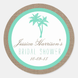 Tropiska Möhippa för Beach-Träden Handflatan Runt Klistermärke