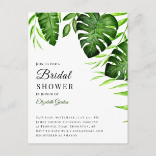 Tropiska Möhippan Botanical Grey Monstera Vykort