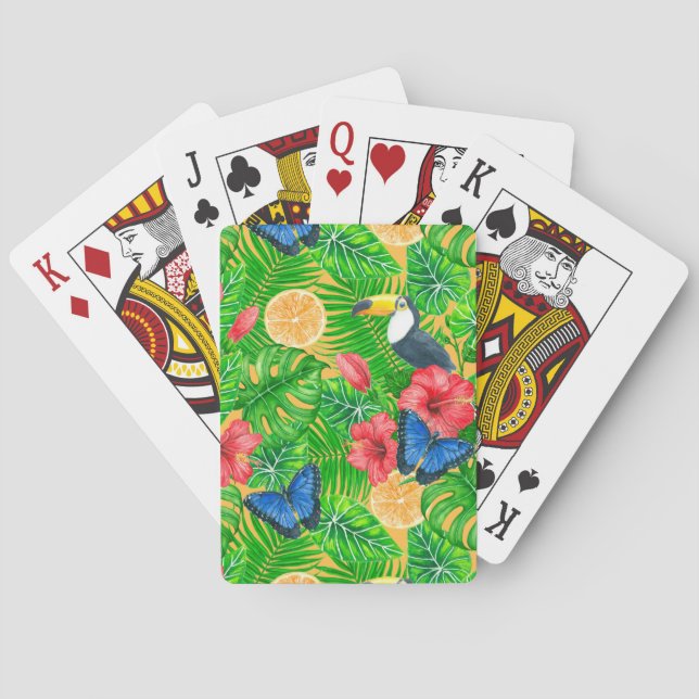 Tropiska mönster casinokort (Baksidan)