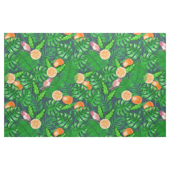 Tropiska mönster, hummer, fåglar tyg (Fat Quarter)