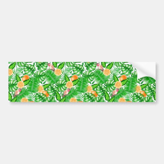 Tropiska mönster, hummingbird II Bildekal (Framsidan)