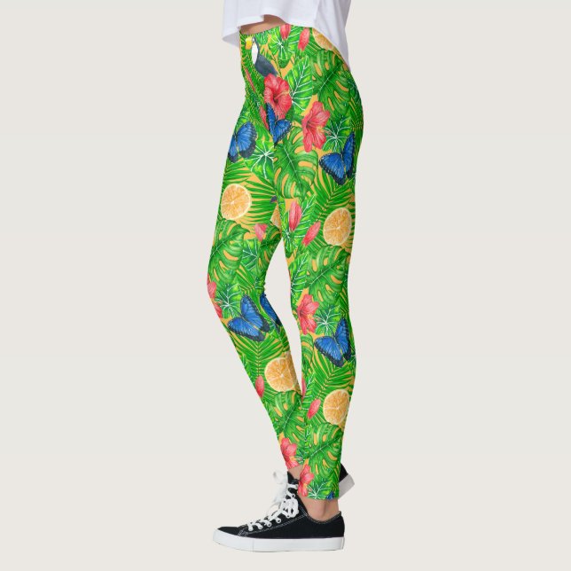 Tropiska mönster leggings (Vänster)