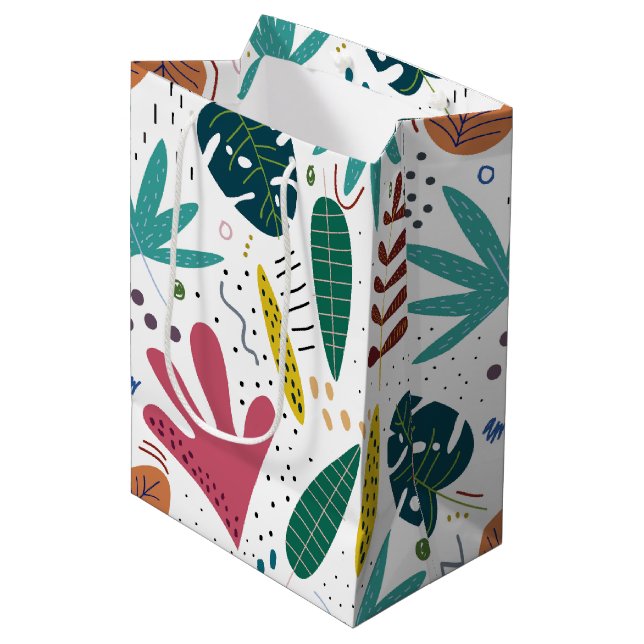 tropiska mönster med färglöst löv (Framsidan Vinklad)