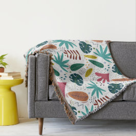 tropiska mönster med färglöst löv filt