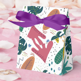 tropiska mönster med färglöst löv presentaskar