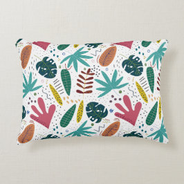 tropiska mönster med färglöst löv prydnadskudde