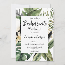 Tropiska Monstera Bachelorette Party Inbjudningar