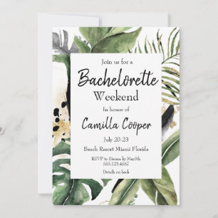 Tropiska Monstera Bachelorette Party Inbjudningar