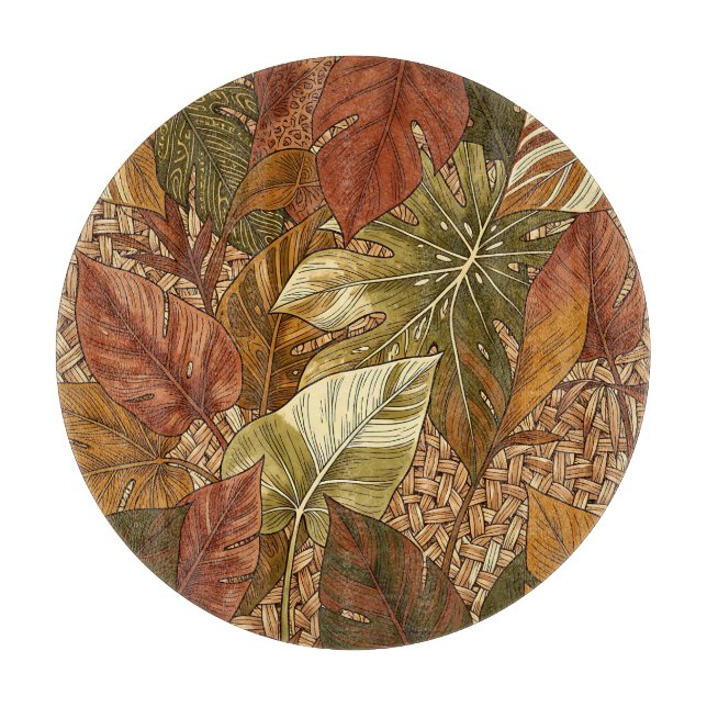 Tropiska Monstera blad Rostgrönt Botaniskt (Framsidan)