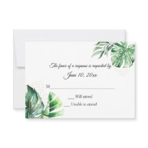 Tropiska Monstera Botanicals & Guld Bröllop