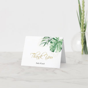 Tropiska Monstera Botanicals & Guld Tack Kort