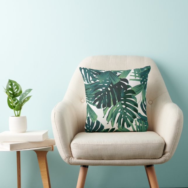 Tropiska Monstera Djungelblad 1 Kudde (Stol)