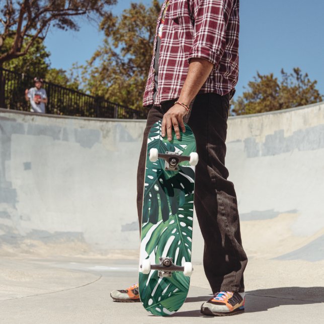 Tropiska Monstera Djungelblad 1 Mini Skateboard Bräda 18,5 Cm (Utomhus 2)