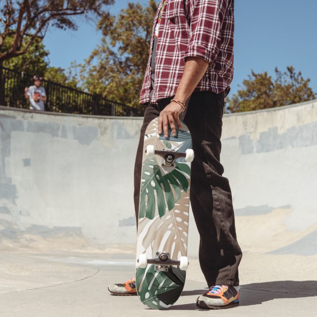 Tropiska Monstera Djungelblad 3 Mini Skateboard Bräda 18,5 Cm (Utomhus 2)