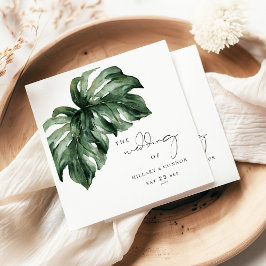 Tropiska Monstera elegant bröllop Pappersservett