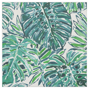 Tropiska Monstera för DJUNGELVIBESgrönt löv Tyg