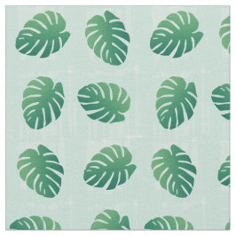 Tropiska Monstera Grönt Löv Mönster Fabric Tyg