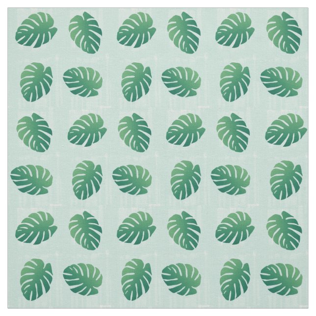 Tropiska Monstera Grönt Löv Mönster Fabric Tyg (Provkarta)