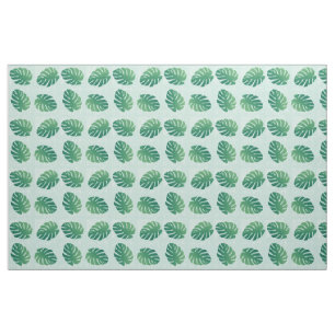 Tropiska Monstera Grönt Löv Mönster Fabric Tyg