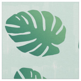 Tropiska Monstera Grönt Löv Mönster Fabric Tyg