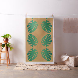 Tropiska Monstera-Grönten Löv Mönster Tyg