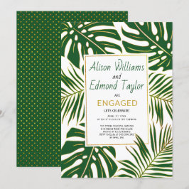 Tropiska monstera handflatan löv förlovningsfest inbjudningar