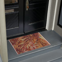 Tropiska Monstera lämnar djungeldörren matt