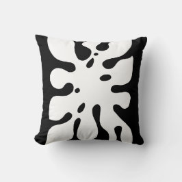 Tropiska Monstera Löv Abstrakt Black and White Kudde