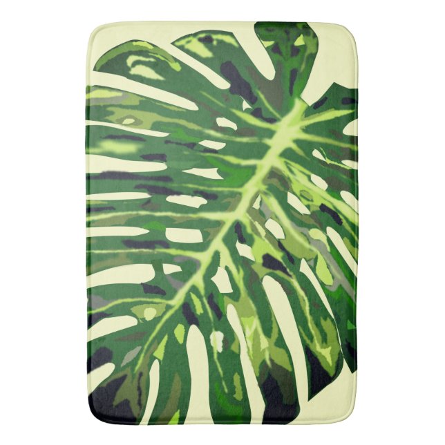 Tropiska Monstera Löv Badrumsmatta (Framsidan (Vertikal))