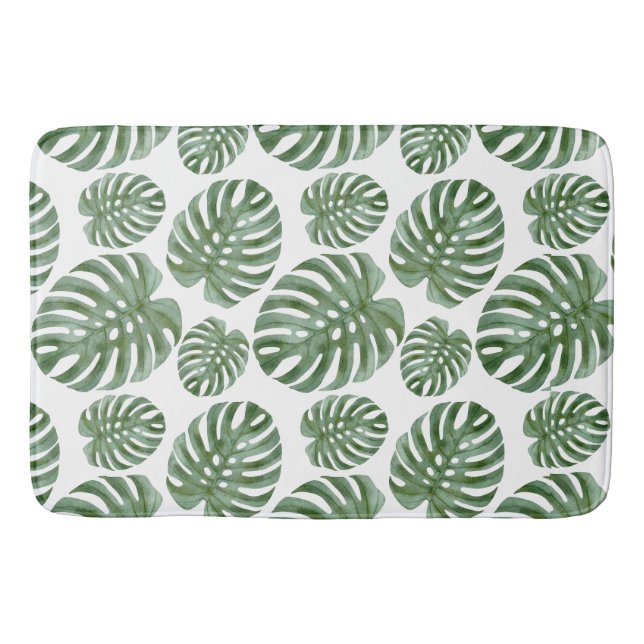 Tropiska Monstera Löv Bath MAT Badrumsmatta (Framsidan)
