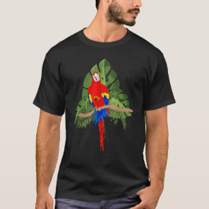 Tropiska Monstera Löv Exotic Animal Bird Macaw T Shirt