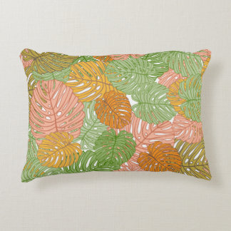 Tropiska monstera löv, färglöst, sömlös patter prydnadskudde