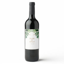 Tropiska Monstera Löv Grönt & Guld Trim