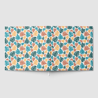 Tropiska Monstera Löv Mönster - färgstark natur P Gästböcker