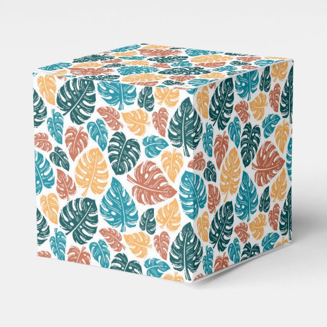 Tropiska Monstera Löv Mönster - färgstark natur P Presentaskar (Framsidan Sidan)