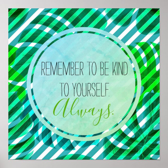 Tropiska Monstera-Löv och Rand-inspiration Poster (Framsidan)