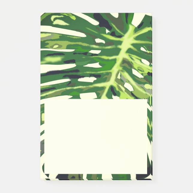 Tropiska Monstera Löv Post-it Block (Framsida)