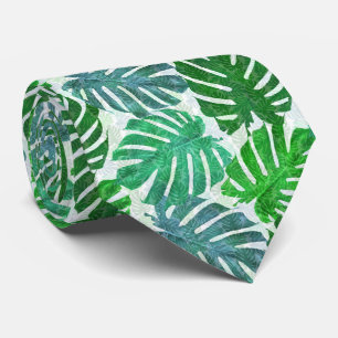 Tropiska monstera löv slips