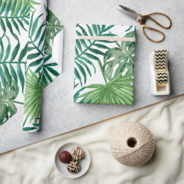 Tropiska Monstera och palmlöv Presentpapper