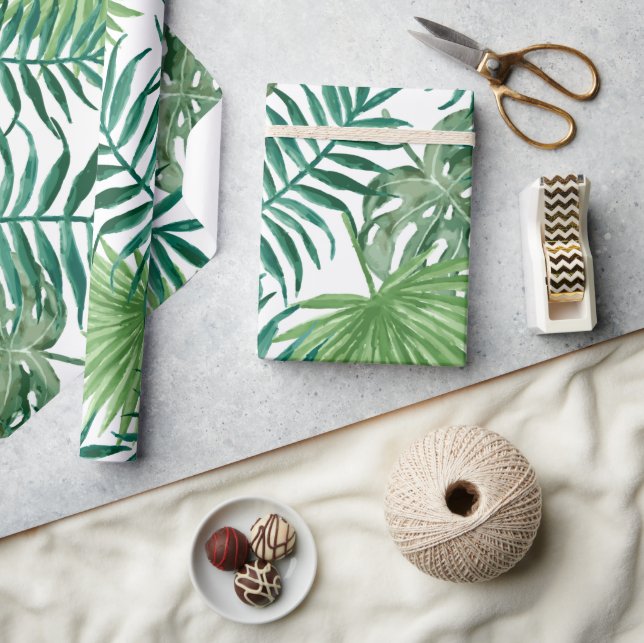 Tropiska Monstera och palmlöv Presentpapper (Hantverk)