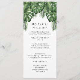 Tropiska Monstera Palmblad Bröllopsmeny Kort