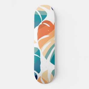 Tropiska Monstera Retro Vibes Mönster #1 #tropisk Mini Skateboard Bräda 18,5 Cm