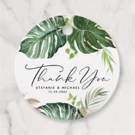 Tropiska Monstera-sommaren Bröllop Tack Gåvor Etiketter